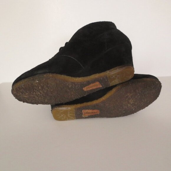 Clarks Originals Black Yarra Suede Platform Wedge Lace Up Ankle Boots Booties - Picture 6 of 10